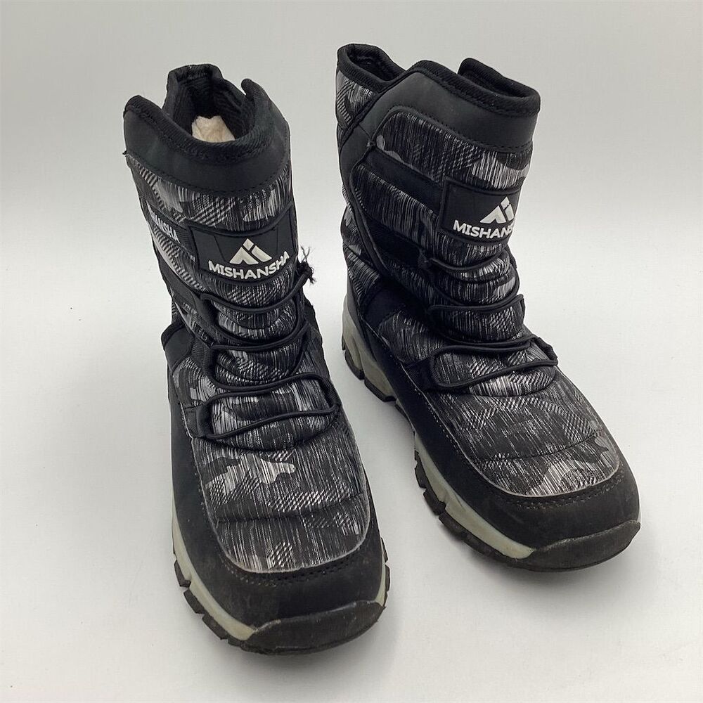 Mishansha Unisex Snow Boots Black‎ Lace Up Warm Winter Size 38